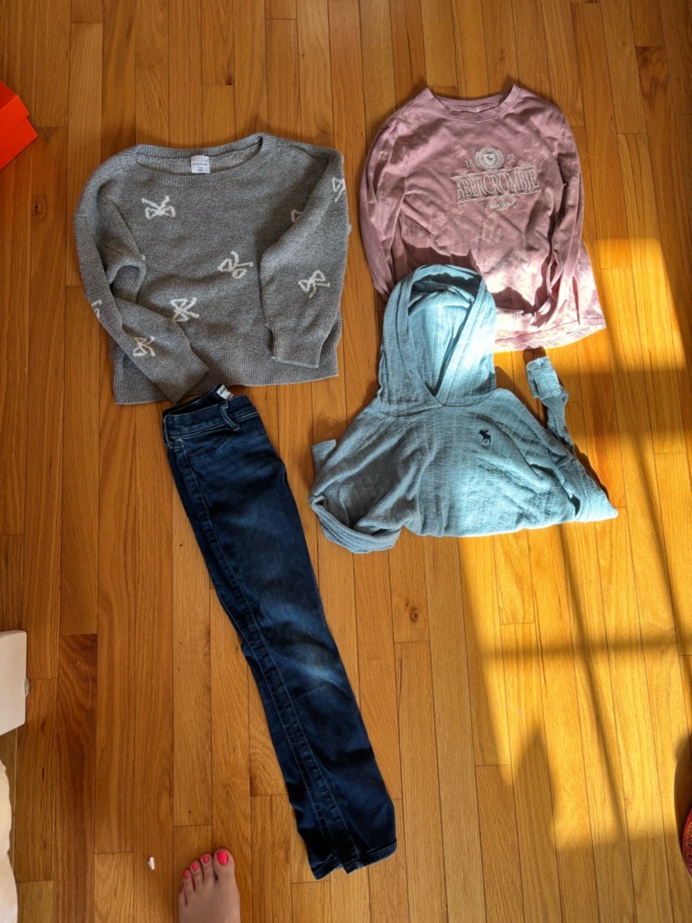 Abercrombie & Fitch Mauve Logo Long Sleeve Tee for Kids